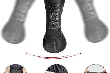 Golf Club Head Covers,Golf Headcovers Leather Golf Wood Covers for Divers Fairway Woods Hybrids(Ut) with Number Tag 3 5 7 X,Golf Iron Covers for Men Women