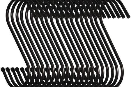 10 Pack 3.5 Inch Heavy Duty S Hooks for Plants, Outdoor, Light, Cup, Large Hangers - Black