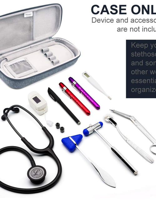 Load image into Gallery viewer, Hard Stethoscope Case, Large Stethoscope Carrying Case with ID Slot, Compatible with 3M Littmann/Adc/Omron/Mdf Stethoscope Includes Mesh Pocket for Nurse Accessories (Volcanic Grey)

