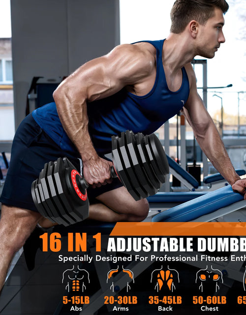Load image into Gallery viewer, 160Lb(80Lbs*2) Adjustable Dumbbells Set,16 in 1 Quick-Select 5-80Lbs Weight Adjustable Dumbbells for Full Body Home Workout
