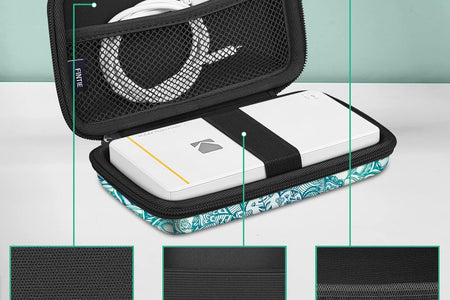 Protective Case for Kodak Step/Mini 2 Hd/Printomatic/Kodak Smile Camera & Printer - Shockproof Hard Shell Carrying Case with Inner Pocket, Emerald Illusions