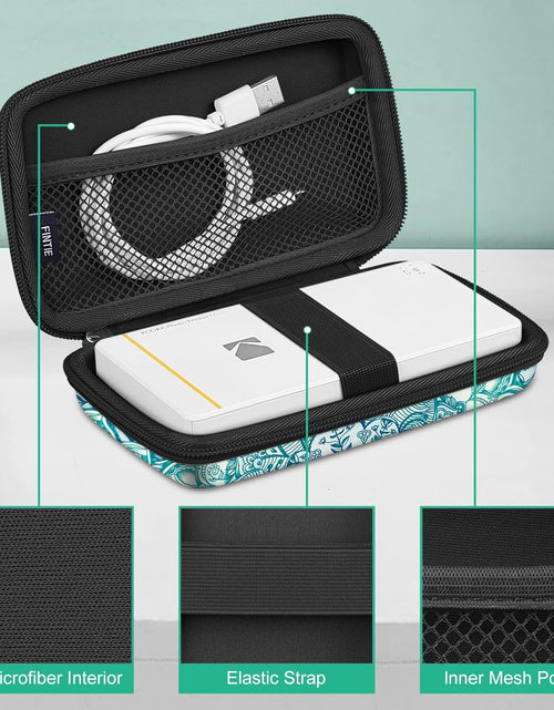Load image into Gallery viewer, Protective Case for Kodak Step/Mini 2 Hd/Printomatic/Kodak Smile Camera &amp; Printer - Shockproof Hard Shell Carrying Case with Inner Pocket, Emerald Illusions
