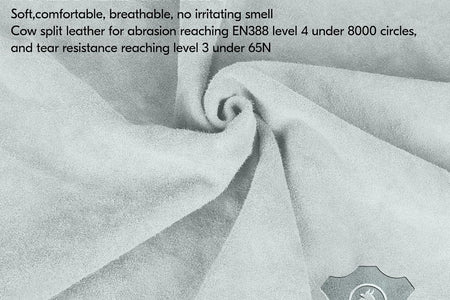 Vgo 1-Pair Safety Leather Work Gloves Men, Gardening Gloves, Rigger Gloves, Builder Gloves (Size L, Orange, CB3501)