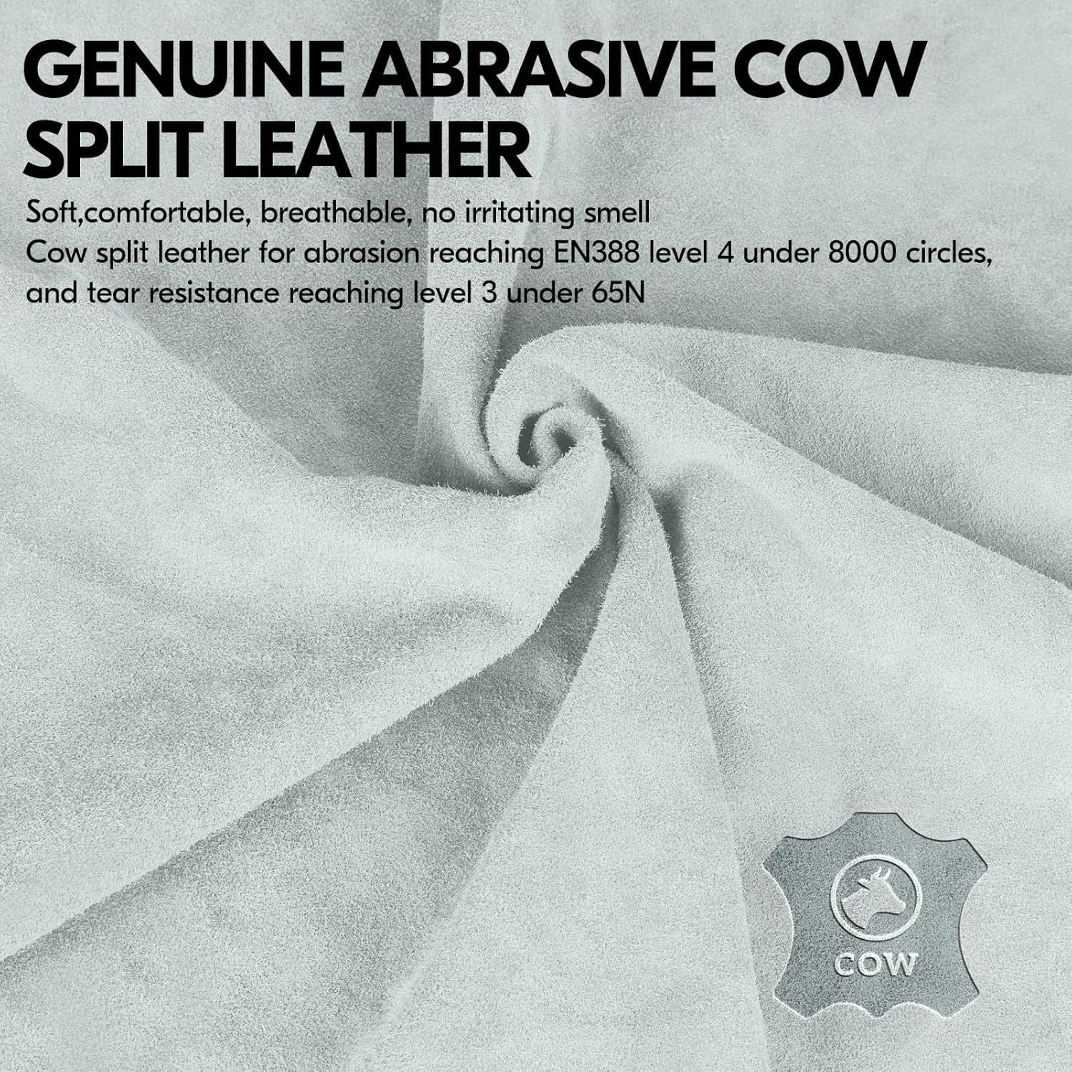 Vgo 1-Pair Safety Leather Work Gloves Men, Gardening Gloves, Rigger Gloves, Builder Gloves (Size L, Orange, CB3501)