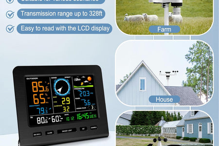 SmartWeather Pro™ – WiFi Wireless Indoor & Outdoor Weather Station with Rain, Wind & Temp Monitoring