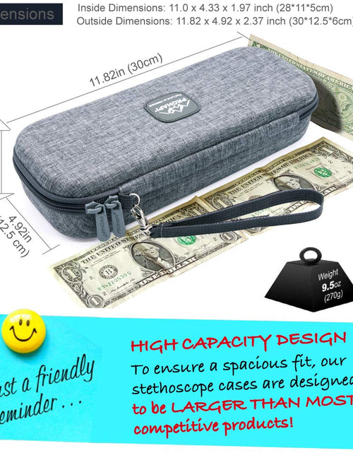 Load image into Gallery viewer, Hard Stethoscope Case, Large Stethoscope Carrying Case with ID Slot, Compatible with 3M Littmann/Adc/Omron/Mdf Stethoscope Includes Mesh Pocket for Nurse Accessories (Volcanic Grey)
