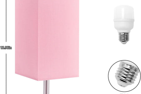 Touch Control Table Lamp with USB A+C Charging Ports, 3 Way Touch Lamps beside Desk, Nightstand Lamp for Bedrooms Living Room, Pink Shade with White Base, LED Bulb Included(Pink)