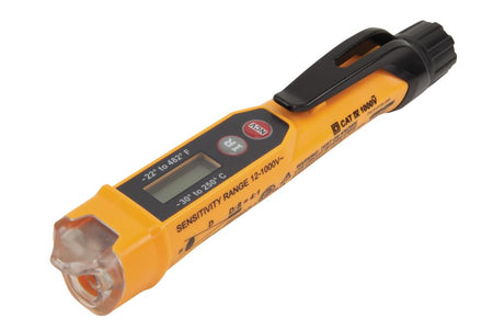 NCVT-4IR Non-Contact Volt Tester, 12 - 1000V AC Pen with IR Thermometer -22 to 482 Deg F, LED and Audible Alarms, Pocket Clip