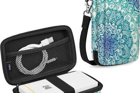 Protective Case for Kodak Step/Mini 2 Hd/Printomatic/Kodak Smile Camera & Printer - Shockproof Hard Shell Carrying Case with Inner Pocket, Emerald Illusions