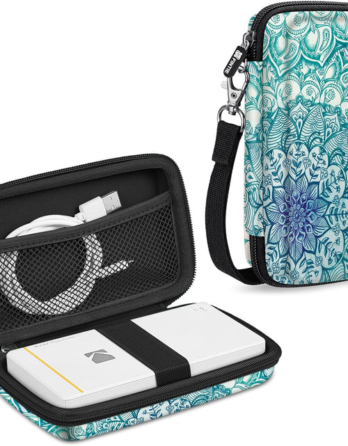 Load image into Gallery viewer, Protective Case for Kodak Step/Mini 2 Hd/Printomatic/Kodak Smile Camera &amp; Printer - Shockproof Hard Shell Carrying Case with Inner Pocket, Emerald Illusions
