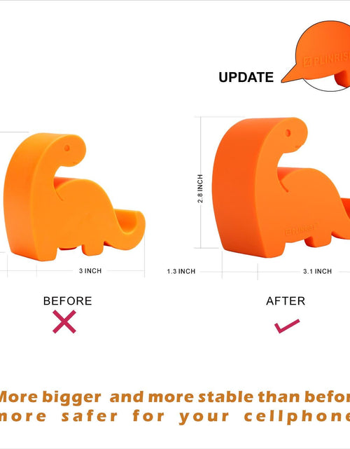 Load image into Gallery viewer, Plinrise Animal Desk Phone Stand, Update Dinosaur Silicone Office Phone Holder, Creative Phone Tablet Stand Mounts, Size:1.3" X 3.0" X 2.7" (Orange)
