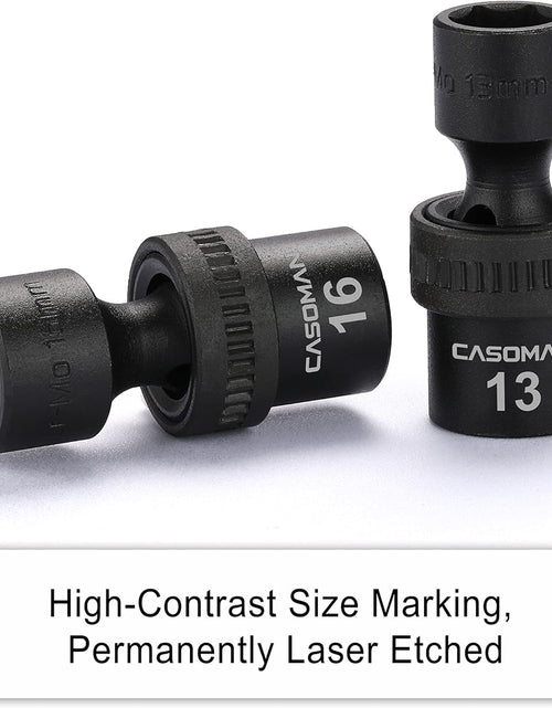 Load image into Gallery viewer, 15 PCS 3/8" Drive Standard Universal Impact Socket Set, 6-Point, Metric, 8Mm - 22Mm
