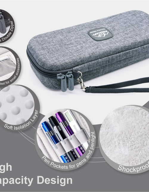 Load image into Gallery viewer, Hard Stethoscope Case, Large Stethoscope Carrying Case with ID Slot, Compatible with 3M Littmann/Adc/Omron/Mdf Stethoscope Includes Mesh Pocket for Nurse Accessories (Volcanic Grey)
