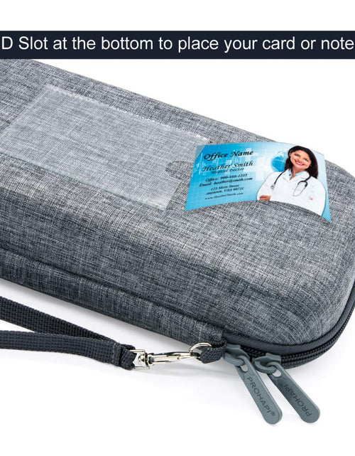 Load image into Gallery viewer, Hard Stethoscope Case, Large Stethoscope Carrying Case with ID Slot, Compatible with 3M Littmann/Adc/Omron/Mdf Stethoscope Includes Mesh Pocket for Nurse Accessories (Volcanic Grey)
