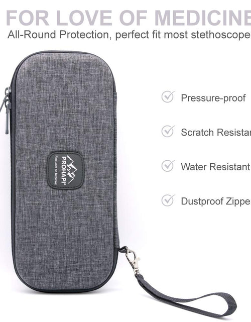 Load image into Gallery viewer, Hard Stethoscope Case, Large Stethoscope Carrying Case with ID Slot, Compatible with 3M Littmann/Adc/Omron/Mdf Stethoscope Includes Mesh Pocket for Nurse Accessories (Volcanic Grey)
