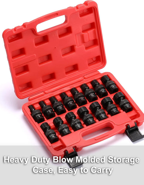 Load image into Gallery viewer, 15 PCS 3/8" Drive Standard Universal Impact Socket Set, 6-Point, Metric, 8Mm - 22Mm
