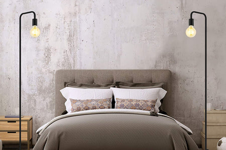 Floor Lamp, Industrial Floor Lamp, 63 Inch Standing Lamp, E26 Socket, On/Off Footswitch, Whole Metal, ETL Listed, Modern Floor Lamp for Bedroom, Living Room, Minimalist, Vintage, Mid Century