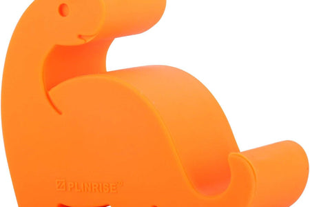 Plinrise Animal Desk Phone Stand, Update Dinosaur Silicone Office Phone Holder, Creative Phone Tablet Stand Mounts, Size:1.3" X 3.0" X 2.7" (Orange)