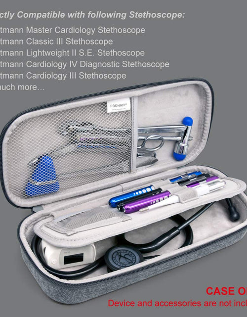 Load image into Gallery viewer, Hard Stethoscope Case, Large Stethoscope Carrying Case with ID Slot, Compatible with 3M Littmann/Adc/Omron/Mdf Stethoscope Includes Mesh Pocket for Nurse Accessories (Volcanic Grey)
